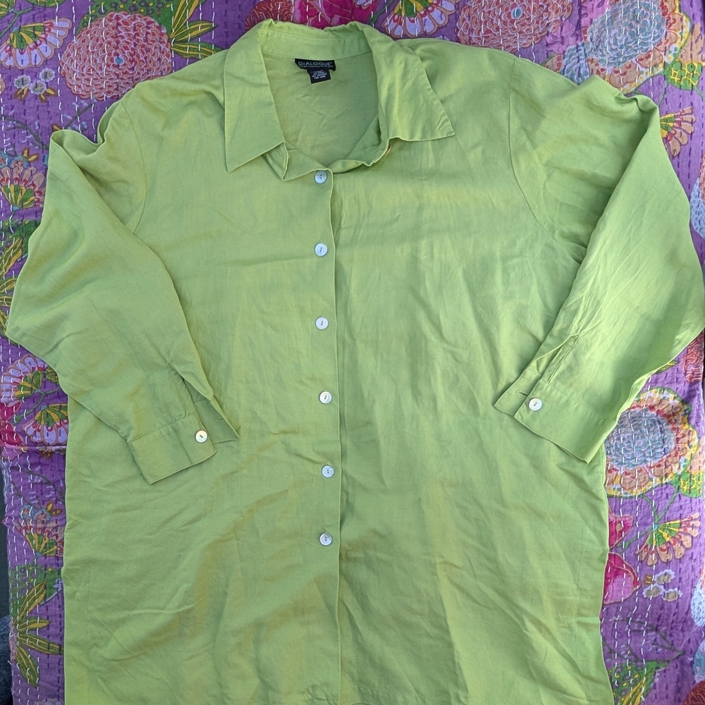 Lime Green Button-Up Shirt